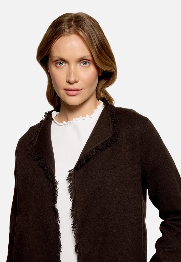 Strick-Cardigan mit Fransen / Detailbild