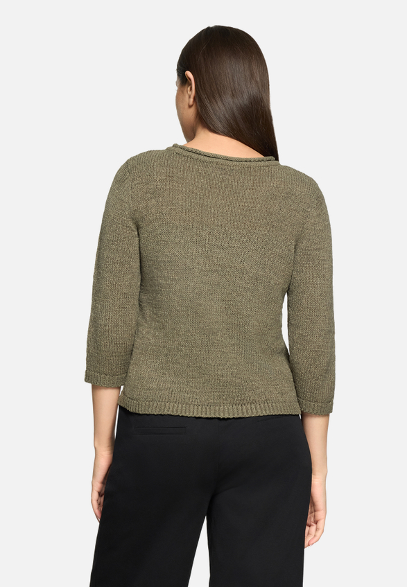 Strickpullover mit 3/4 Arm / Modellfoto Rückseite