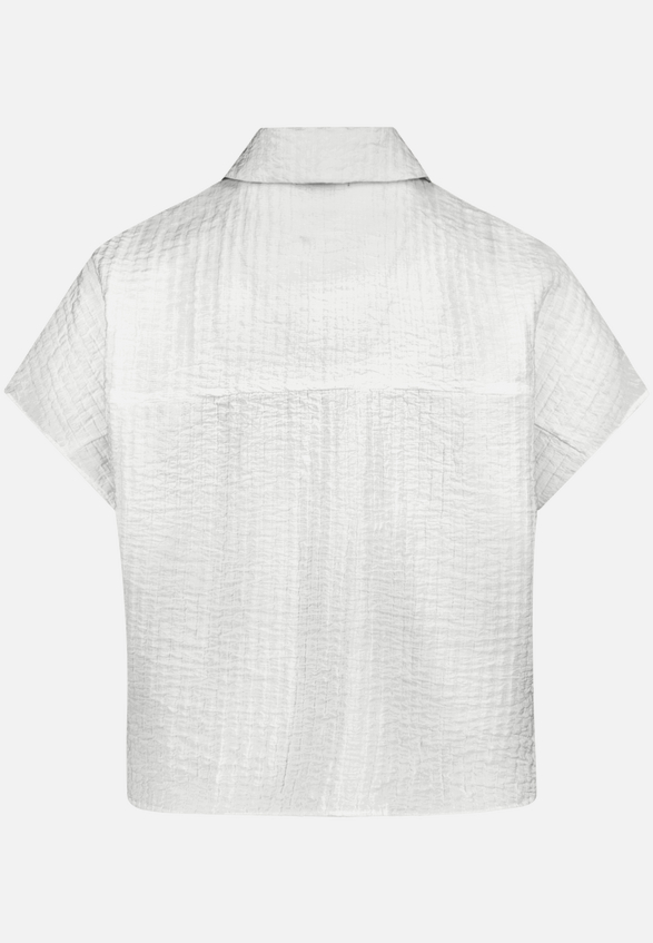 Hemdbluse  kurzarm Crinkle-Struktur / Rückseite