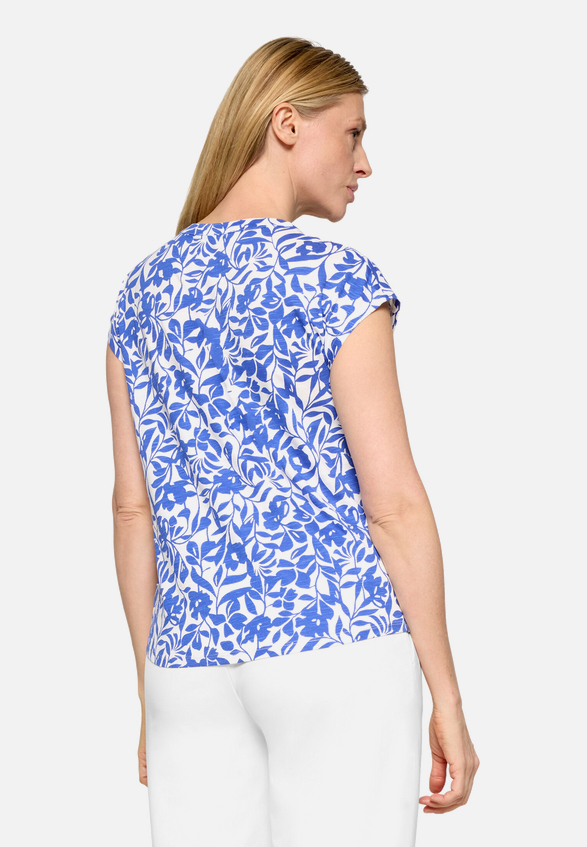 Casual-Shirt mit Bluseneinsatz / Modellfoto Rückseite