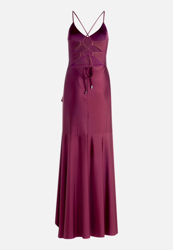 Abendkleid mit Volant / Rückseite