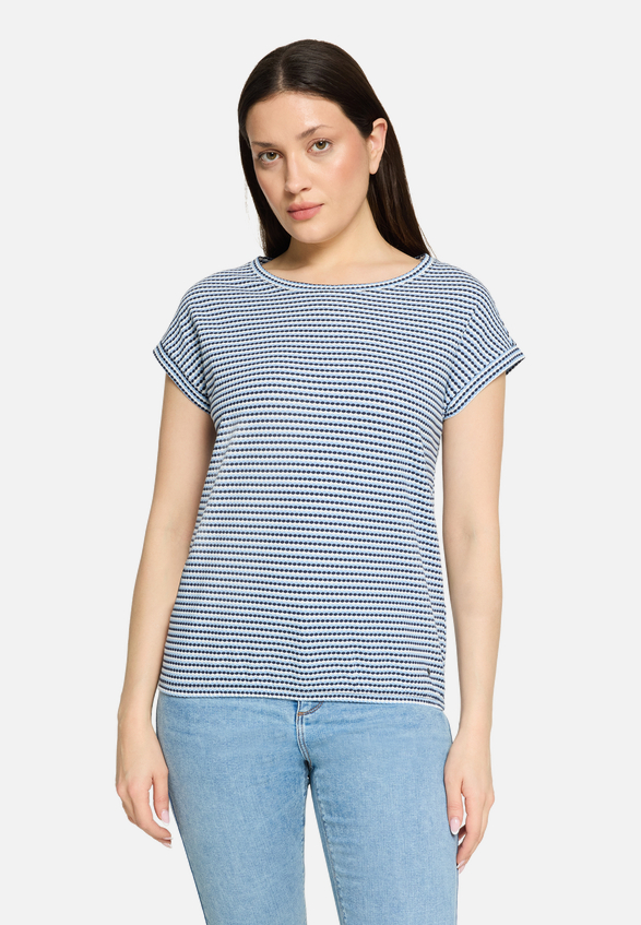 Casual-Shirt mit Gummizug / Modellfoto Vorderseite