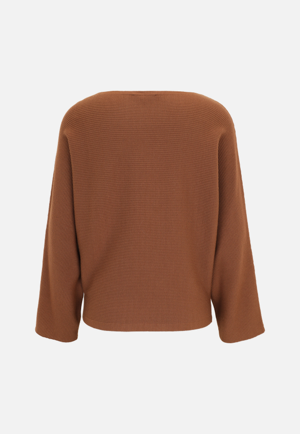 Strickpullover mit U-Bootausschnitt / Rückseite