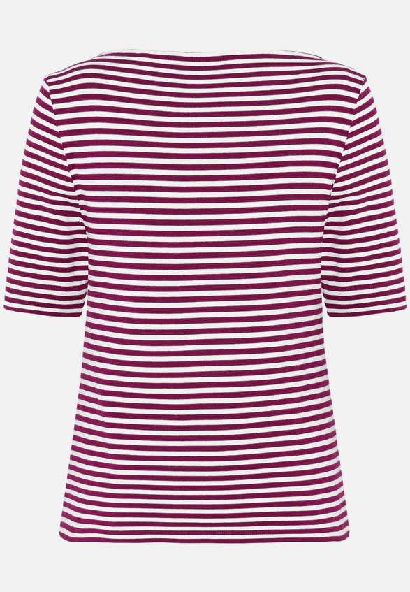 Ringelshirt  mit U-Boot Ausschnitt  / Rückseite