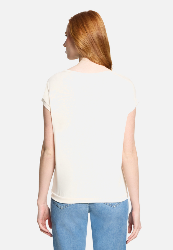 Casual-Shirt mit Rippbündchen / Modellfoto Rückseite