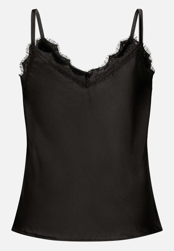 Satintop mit Spitze / Rückseite