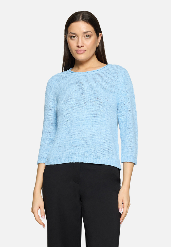 Strickpullover mit 3/4 Arm / Modellfoto Vorderseite