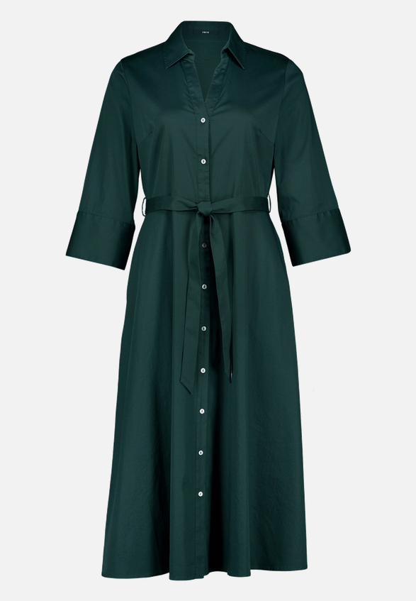 Hemdblusenkleid Midi mit Bindegürtel / Vorderseite