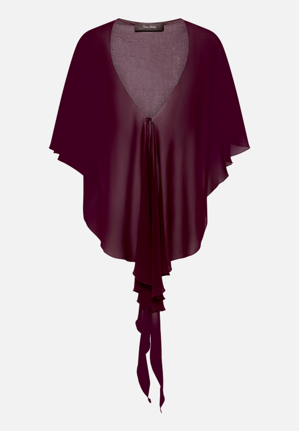 Chiffonstola mit Volant / Vorderseite