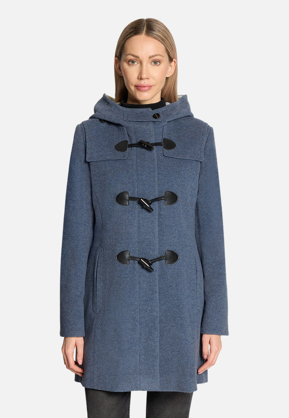 Dufflecoat mit Kapuze / Modellfoto Vorderseite