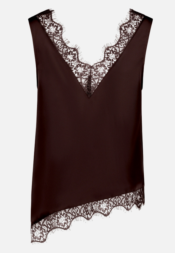 Satin-Top mit Spitze  / Rückseite