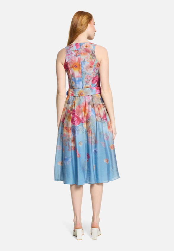 Cocktailkleid mit Blumenprint / Modellfoto Rückseite