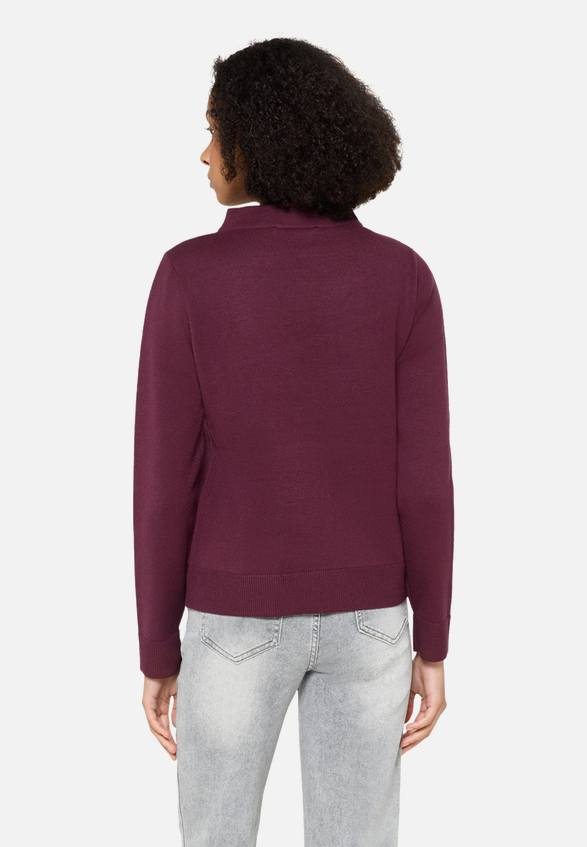 Strickpullover mit Stehkragen / Modellfoto Rückseite