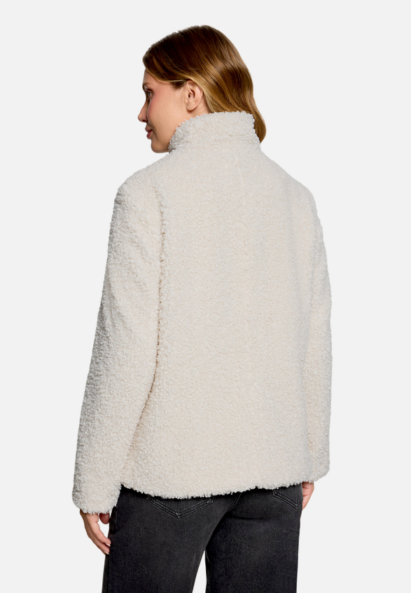 Plüschjacke mit Stehkragen / Modellfoto Rückseite