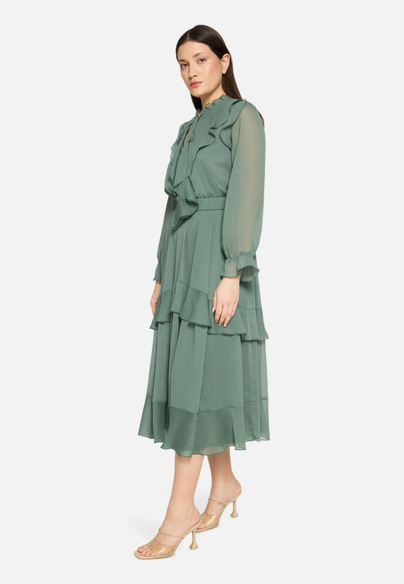 Cocktailkleid mit Volant / Modellfoto Vorderseite (Outfit)