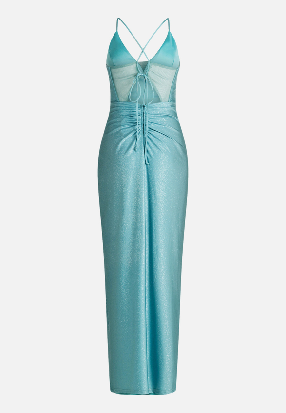 Abendkleid im Glitzer-Look / Rückseite