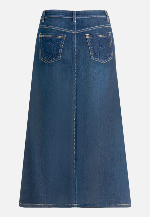Jeansrock mit Waschung / Rückseite