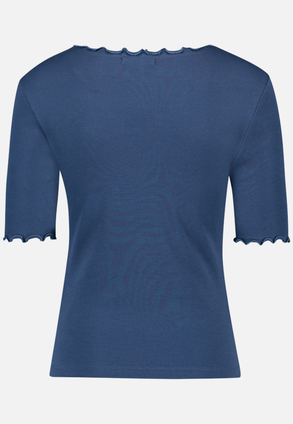 T-Shirt mit gerafftem Ausschnitt / Rückseite