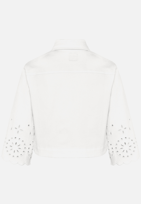 Blazer-Jacke  mit Lochmuster / Rückseite