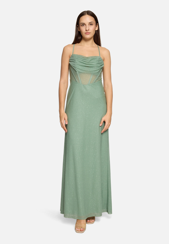 Abendkleid im Glitzer-Look / Modellfoto Vorderseite
