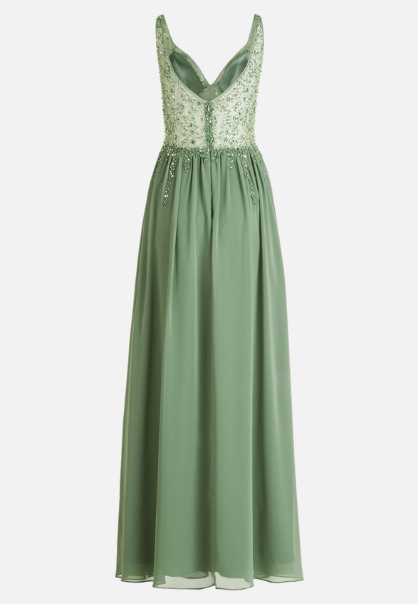 Abendkleid mit Stickerei / Rückseite