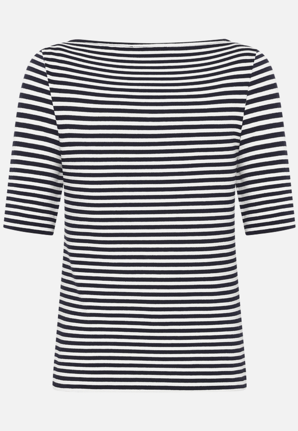 Ringelshirt  mit U-Boot Ausschnitt  / Rückseite