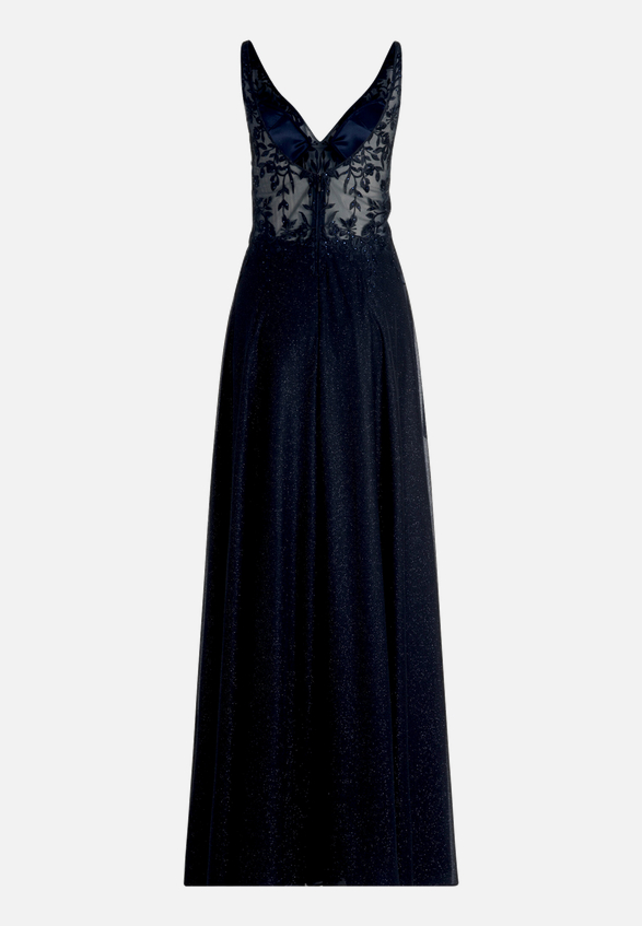 Abendkleid im Glitzer-Look / Rückseite