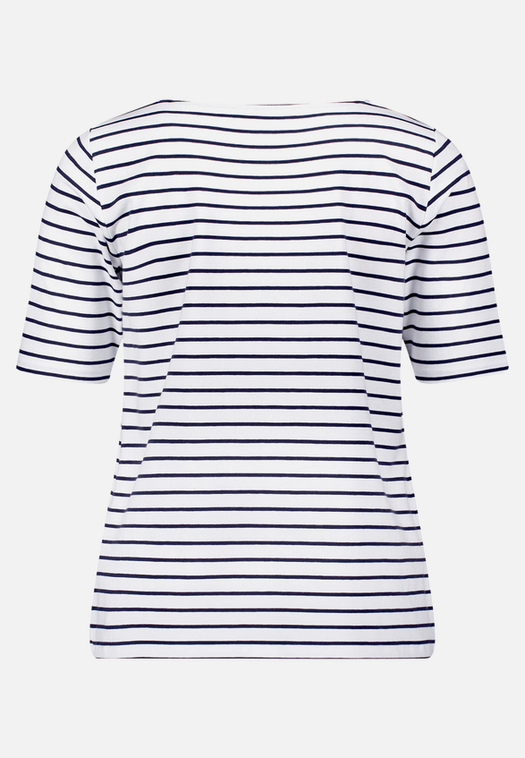Ringelshirt mit U-Boot-Ausschnitt / Rückseite