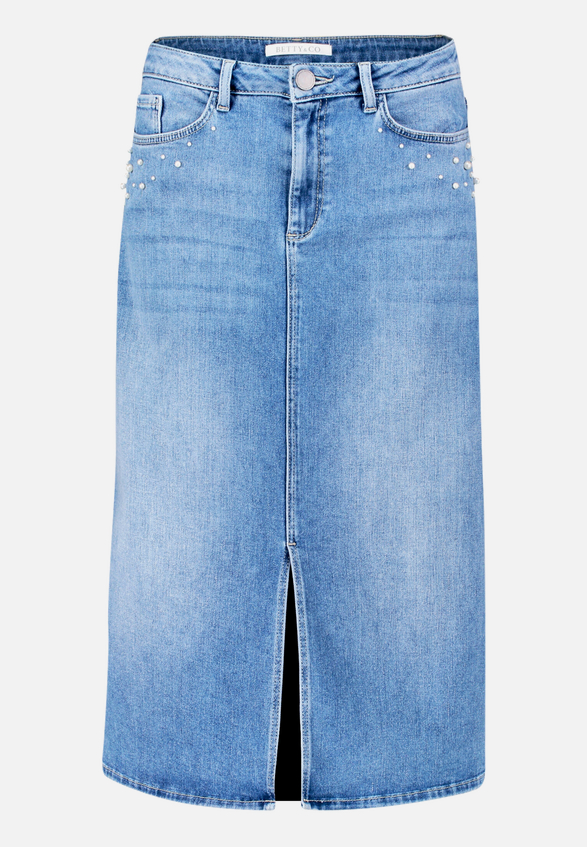 Jeansrock mit Waschung / Vorderseite