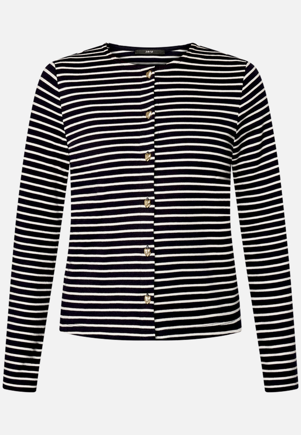 Sweatjacke mit Knopfleiste / Vorderseite