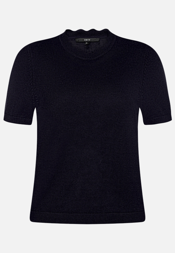 Kurzarmpullover  mit Wellensaum  / Vorderseite