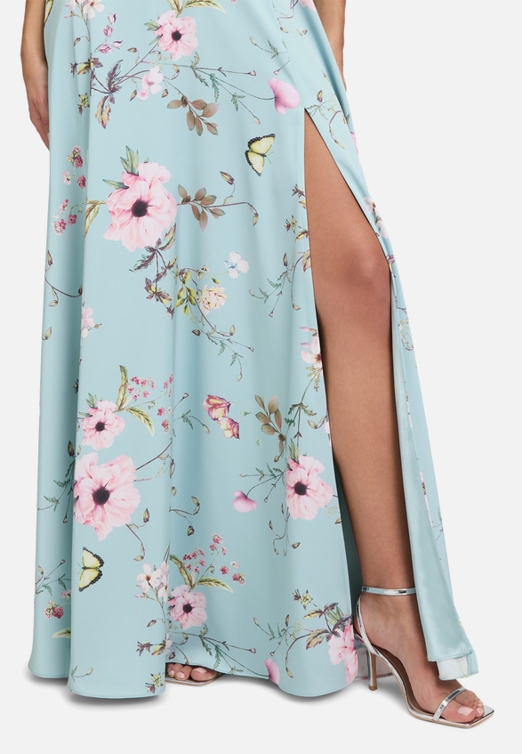 Abendkleid mit Blumenprint / Detailbild