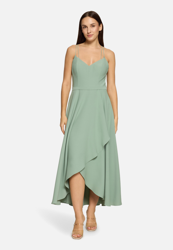 Abendkleid mit Volant / Modellfoto Vorderseite