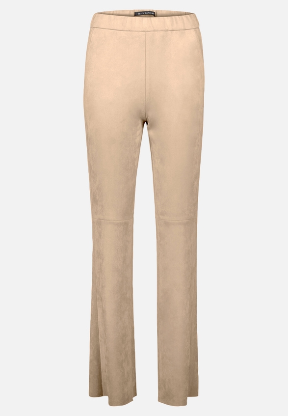 Kunstlederhose Flared aus Velour / Vorderseite