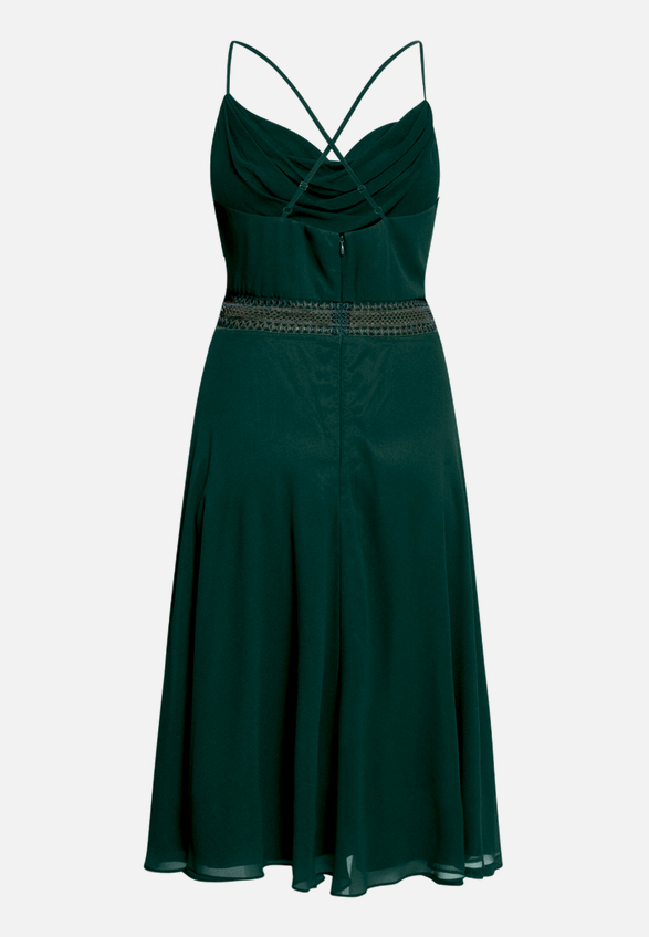 Cocktailkleid mit Wasserfallausschnitt / Rückseite