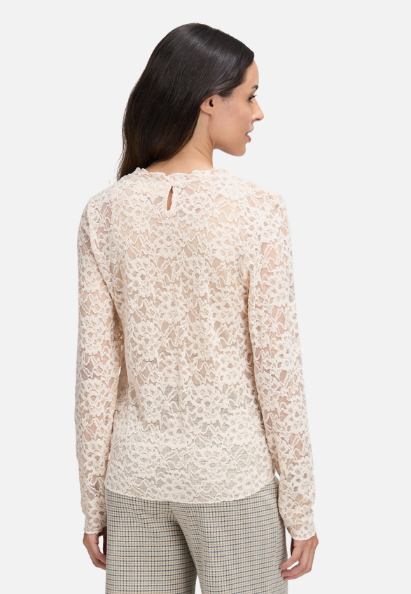 Langarm-Shirt mit Kragen / Modellfoto Rückseite