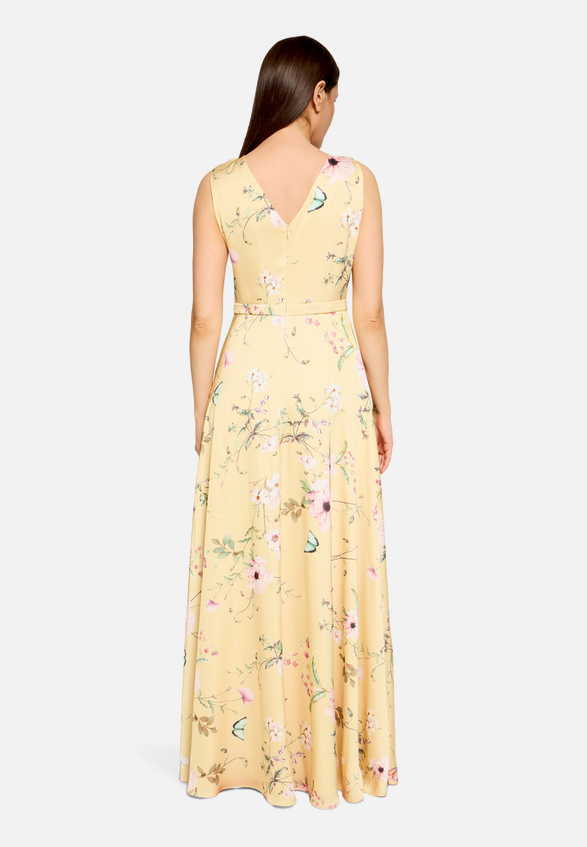 Abendkleid mit Blumenprint / Modellfoto Rückseite