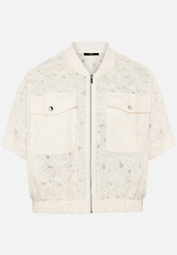 Spitzenjacke  kurzarm mit Taschen / Vorderseite