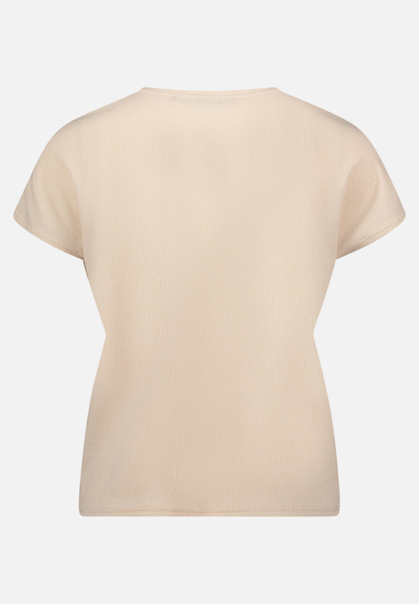 T-Shirt  aus Crêpe-Stoff mit V-Ausschnitt  / Rückseite
