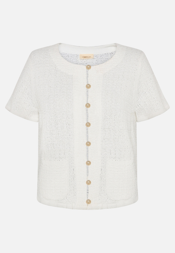 Strick-Cardigan mit Rundhalsausschnitt / Vorderseite