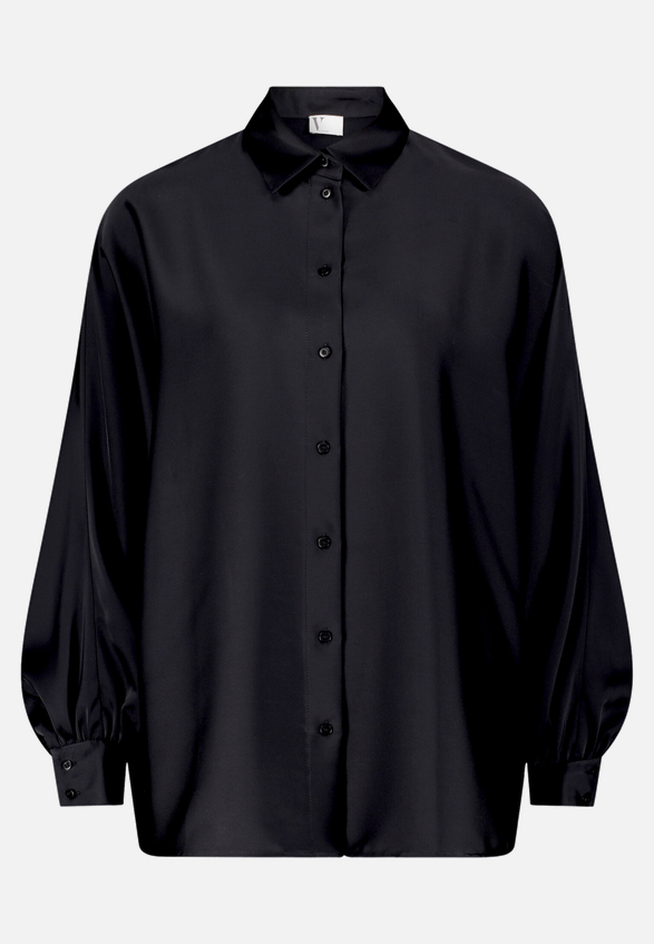 Satin-Bluse mit Kragen / Vorderseite