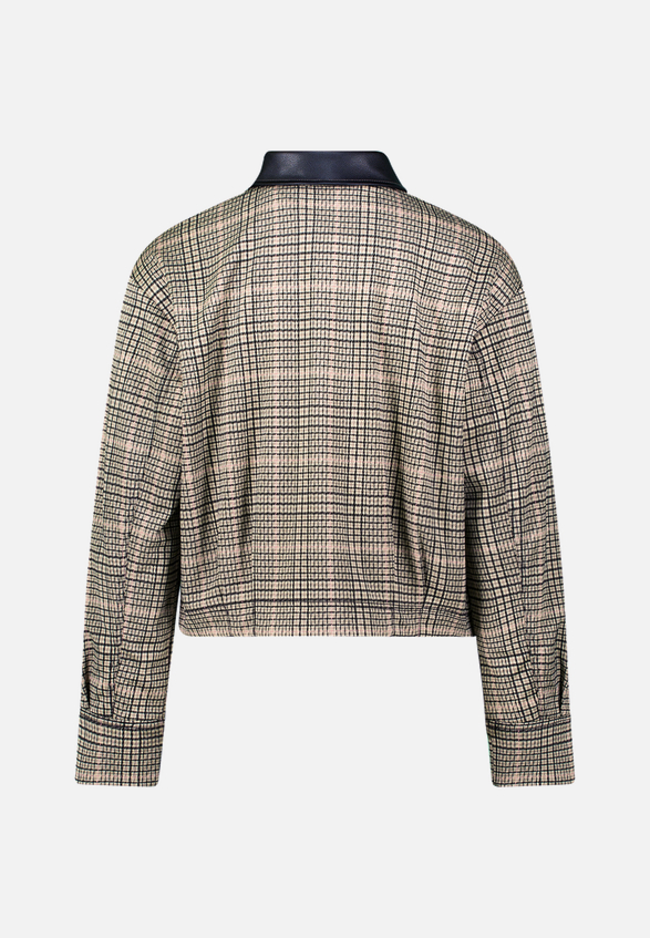 Karo-Jacke mit Knopfleiste / Rückseite