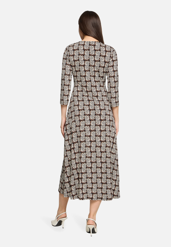 Midikleid mit Raffung / Modellfoto Rückseite