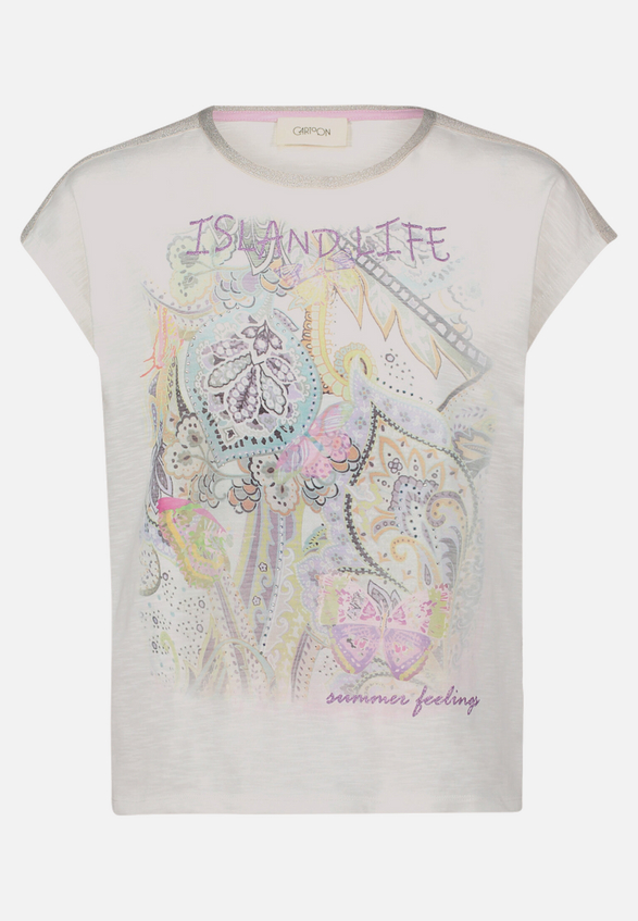 Rundhals-Shirt mit Placement / Vorderseite