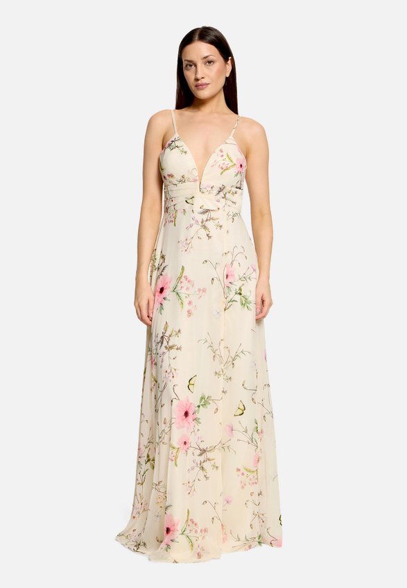 Abendkleid mit Muster / Modellfoto Vorderseite