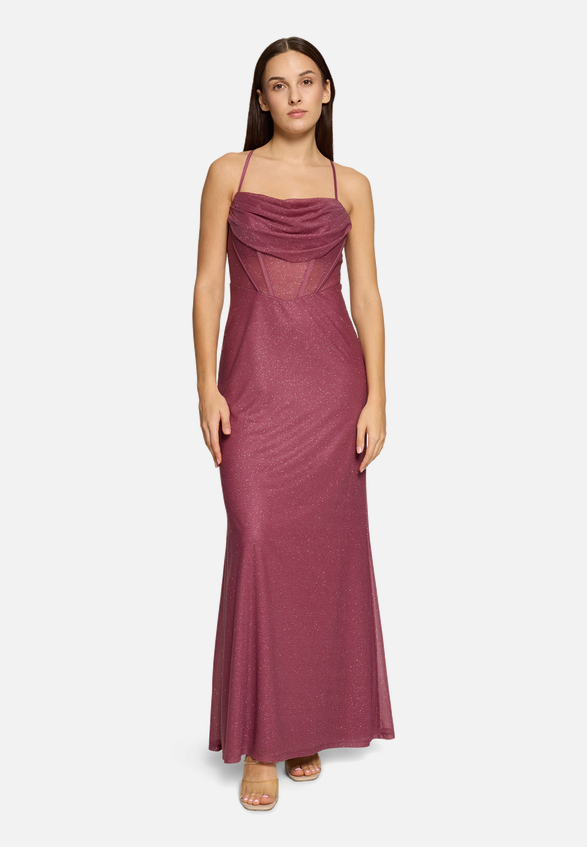 Abendkleid im Glitzer-Look / Modellfoto Vorderseite