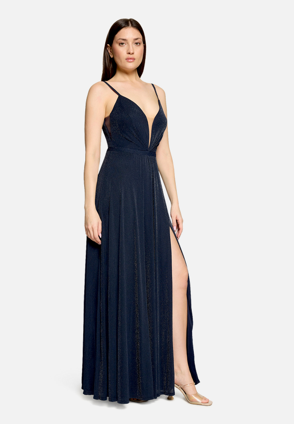 Abendkleid mit Lurexfaden / Modellfoto Vorderseite (Outfit)