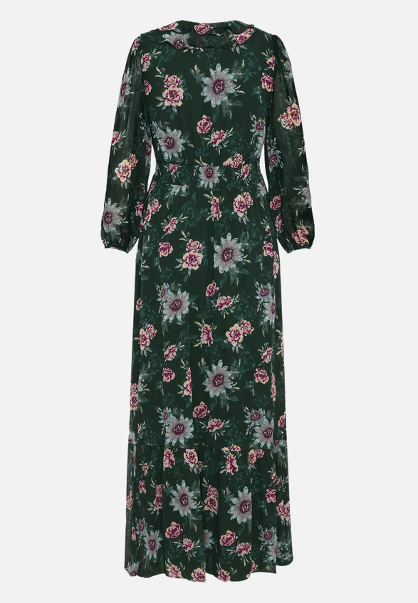 Maxikleid  langarm mit Blumen  / Rückseite