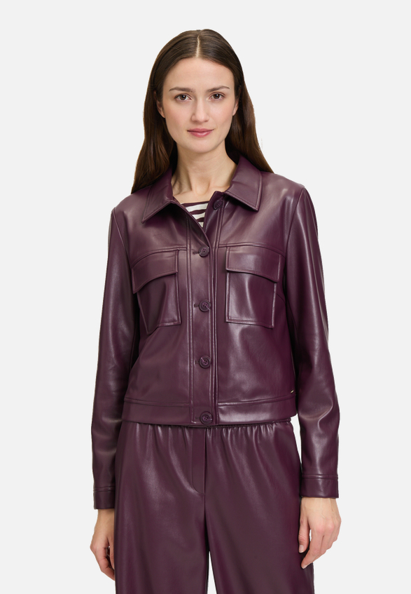 Lederjacke langarm / Modellfoto Vorderseite