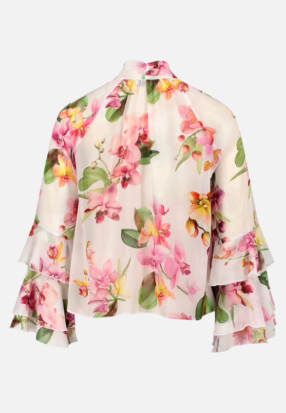Chiffonbluse mit Volant / Rückseite